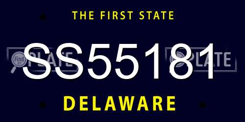 SS55181 Delaware License Plate