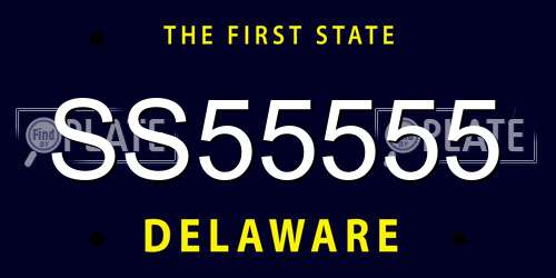 SS55555 Delaware License Plate