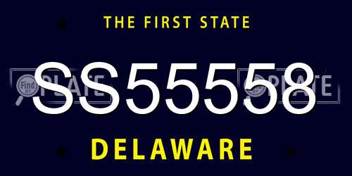SS55558 Delaware License Plate