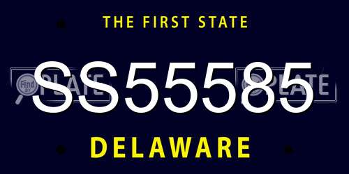 SS55585 Delaware License Plate