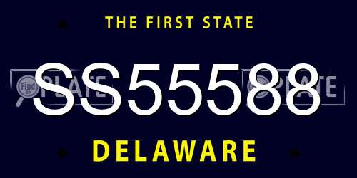 SS55588 Delaware License Plate