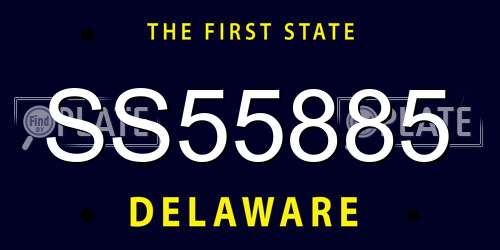 SS55885 Delaware License Plate