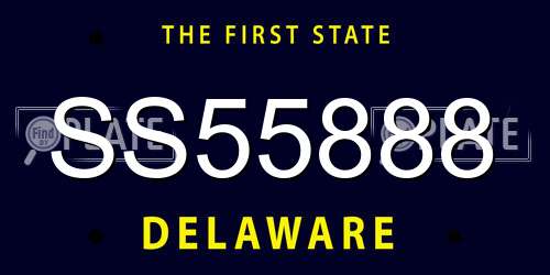 SS55888 Delaware License Plate