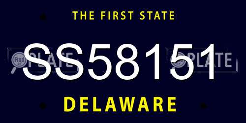 SS58151 Delaware License Plate