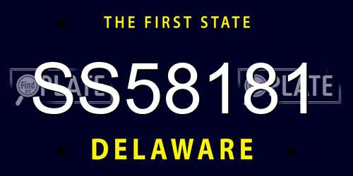 SS58181 Delaware License Plate