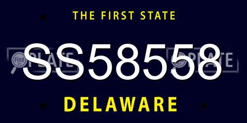SS58558 Delaware License Plate