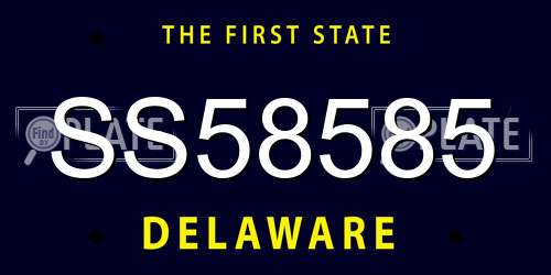 SS58585 Delaware License Plate