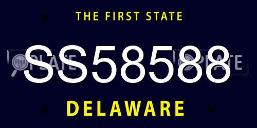 SS58588 Delaware License Plate
