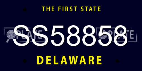 SS58858 Delaware License Plate