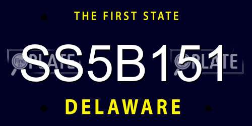 SS5B151 Delaware License Plate