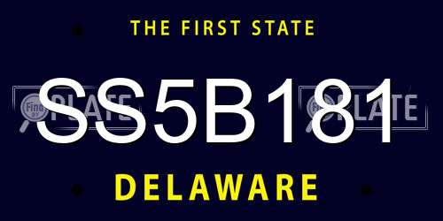 SS5B181 Delaware License Plate