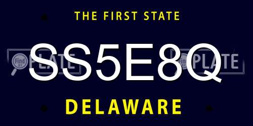 SS5E8Q Delaware License Plate