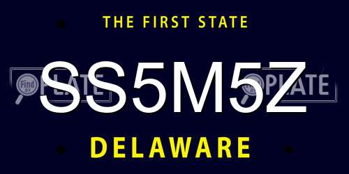 SS5M5Z Delaware License Plate