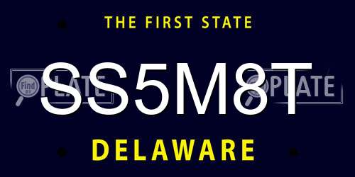 SS5M8T Delaware License Plate