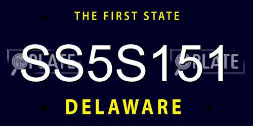 SS5S151 Delaware License Plate