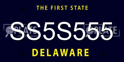 SS5S555 Delaware License Plate
