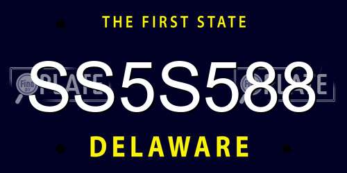 SS5S588 Delaware License Plate