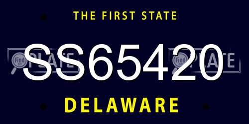 SS65420 Delaware License Plate