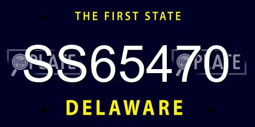 SS65470 Delaware License Plate