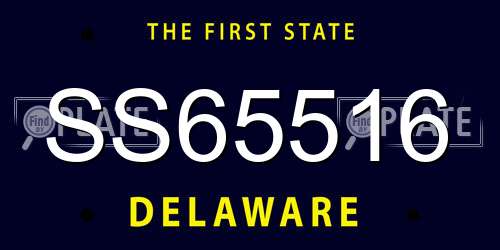 SS65516 Delaware License Plate