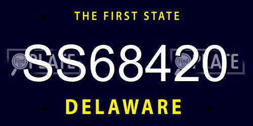 SS68420 Delaware License Plate