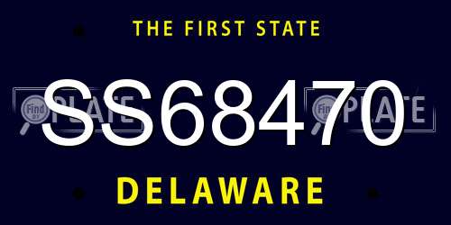 SS68470 Delaware License Plate
