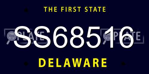 SS68516 Delaware License Plate