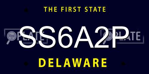SS6A2P Delaware License Plate