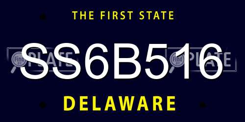 SS6B516 Delaware License Plate