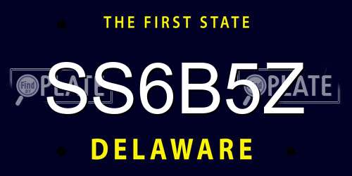 SS6B5Z Delaware License Plate
