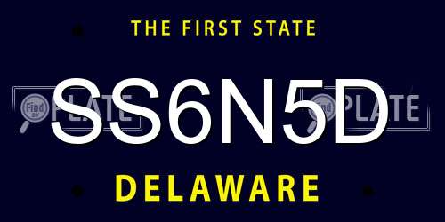 SS6N5D Delaware License Plate