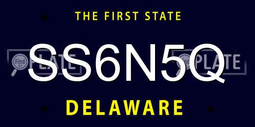 SS6N5Q Delaware License Plate