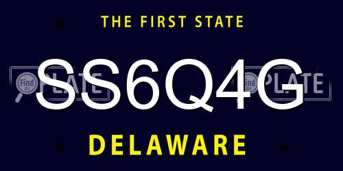 SS6Q4G Delaware License Plate