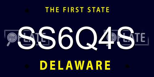 SS6Q4S Delaware License Plate