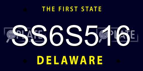 SS6S516 Delaware License Plate