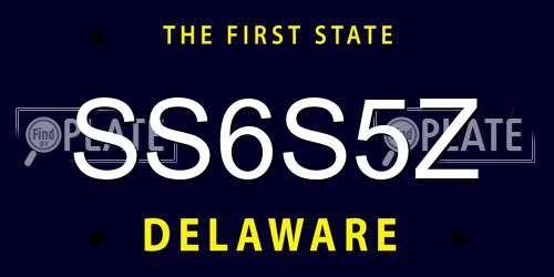 SS6S5Z Delaware License Plate