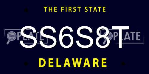 SS6S8T Delaware License Plate