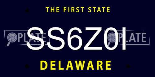 SS6Z0I Delaware License Plate