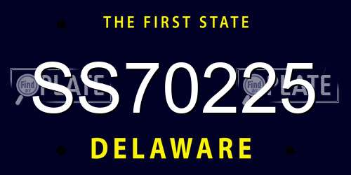SS70225 Delaware License Plate