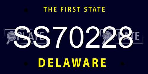 SS70228 Delaware License Plate