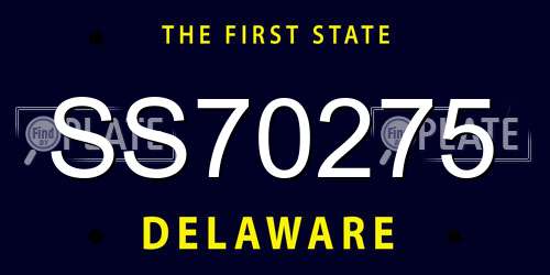 SS70275 Delaware License Plate