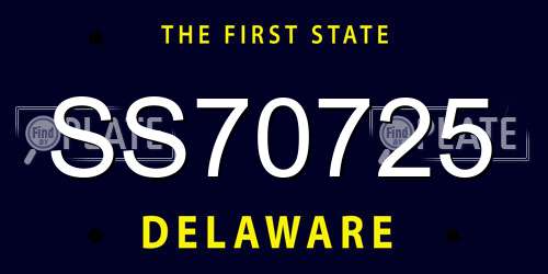 SS70725 Delaware License Plate