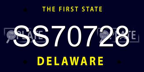 SS70728 Delaware License Plate
