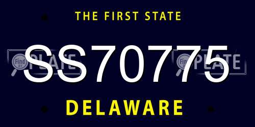 SS70775 Delaware License Plate