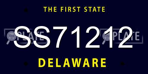 SS71212 Delaware License Plate