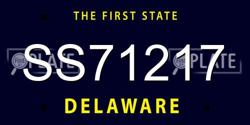 SS71217 Delaware License Plate