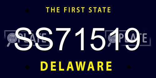 SS71519 Delaware License Plate