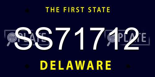 SS71712 Delaware License Plate