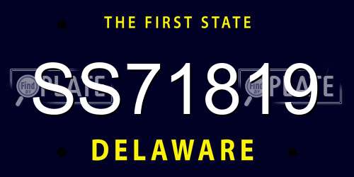SS71819 Delaware License Plate
