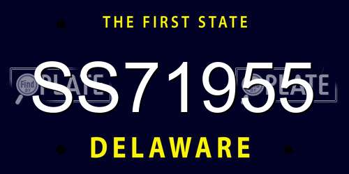 SS71955 Delaware License Plate